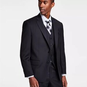 Michael Kors men’s solid black wool button front suit jacket size XXL